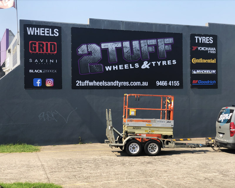 2Tuff Wheels & Tyres Large Format Banner Signage