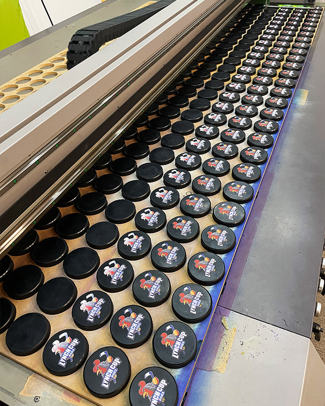 Hockey Puck Printing Flatbed